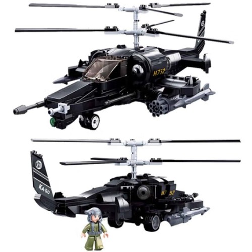 Blocchi Costruzione Militare MOC KA50 Elicottero Armato Gunship Mattone Modello Bambini Giocattoli - Foto 7 di 9