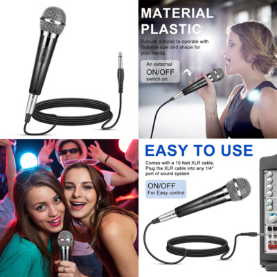 US 1 Pack 10Ft Wired Handheld Dynamic Microphone 1/4 display picture 3