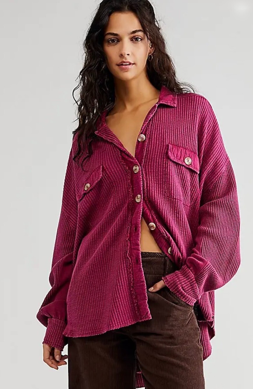 Скаутская куртка Free People One из вафельного трикотажа Dreamy Mulberry XS NWT