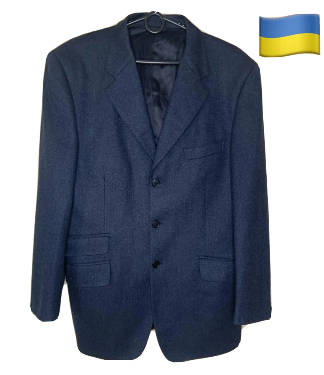 Loro Piana Sergio Rossi Blue Cashmere Blazer Jacket Sz 50