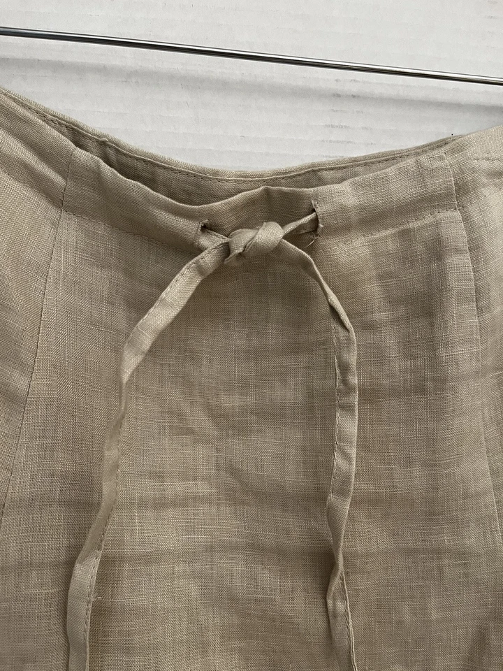 Falda Trompeta SAINT TROPEZ WEST 100% Lino Talla 10 Midi Cremallera Lateral Marfil Ojales Foto 4 de 4