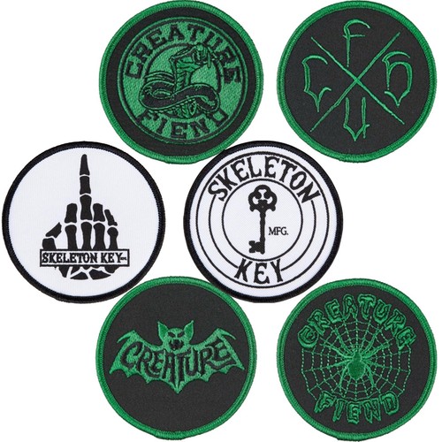 CREATURE / SKELETON KEY - Iron / Sew on Skateboard Patch - Assorted Logos