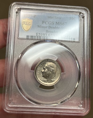 1997 Roosevelt Dime PCGS MS67 Broadstrike Minor Double-Struck Error Coin 10C - Picture 5 of 7