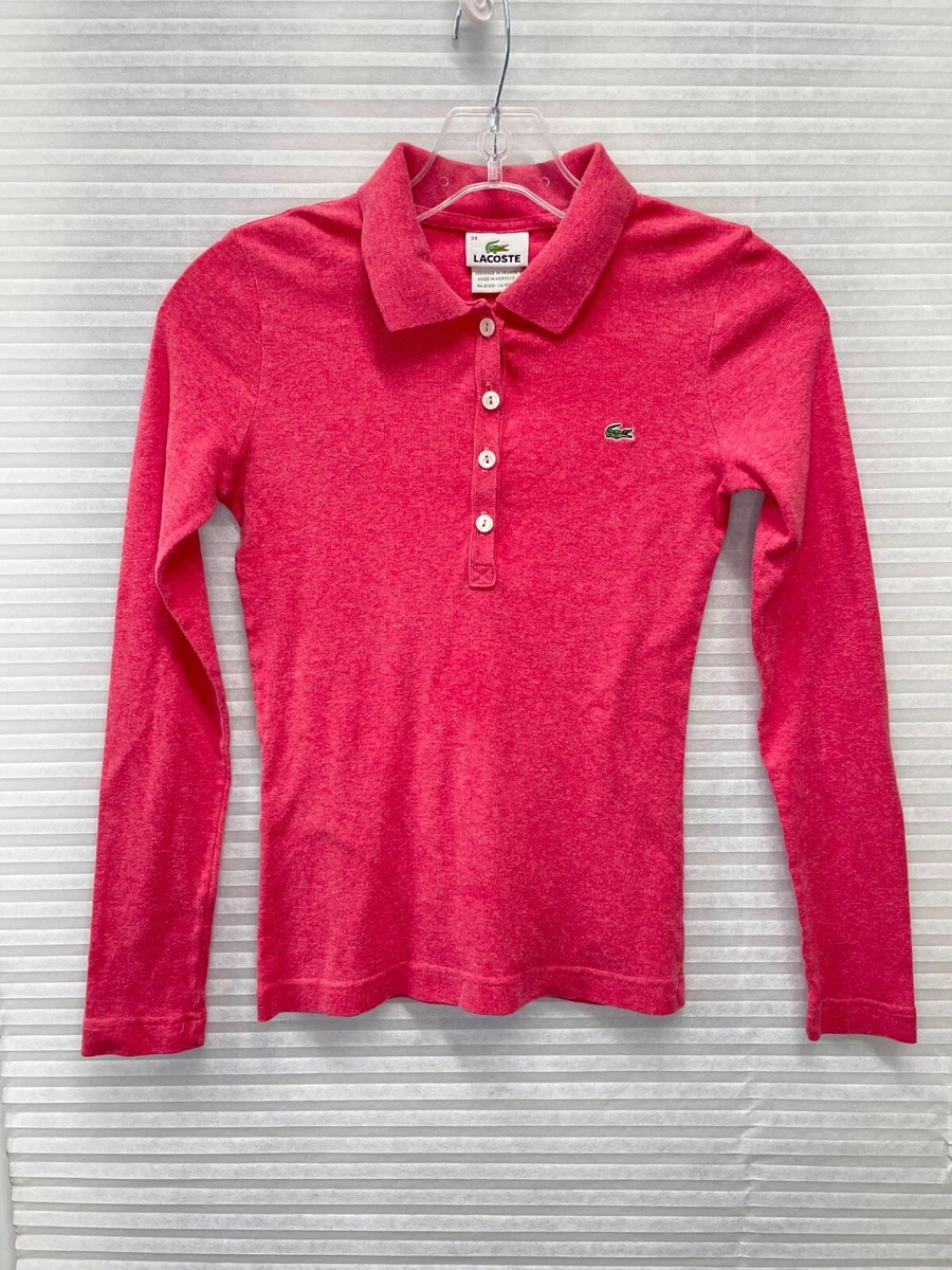 Lacoste women's long cheap sleeve polo shirts