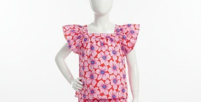 Epic Threads Toddler Girl Red Floral Woven Top Size 4T
