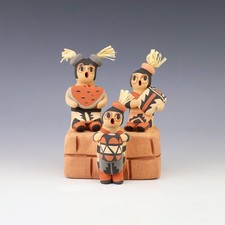 NATIVE AMERICAN JEMEZ POTTERY KOSHARE BY CHRI...