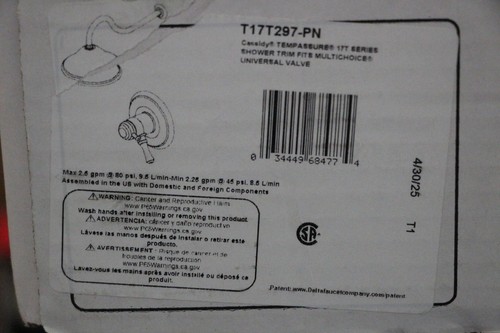 Delta Cassidy 17T Series Shower Trim Kit T17T297-PN Polished Nickel READ DESCRIP - Bild 11 von 23