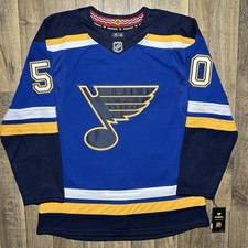 NWT St Louis Blues Jordan Binnington Fanatics Authentic Premium Player Jersey 50