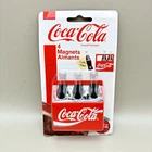 Vintage 1997 Coca-Cola Coke Bottle Magnet Set - 3 Bottles + Carrier - Sealed