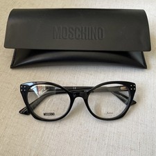 Moschino Eyeglasses, Frames Only, MOS582 807 Polished Black, 51-19-140, Plastic