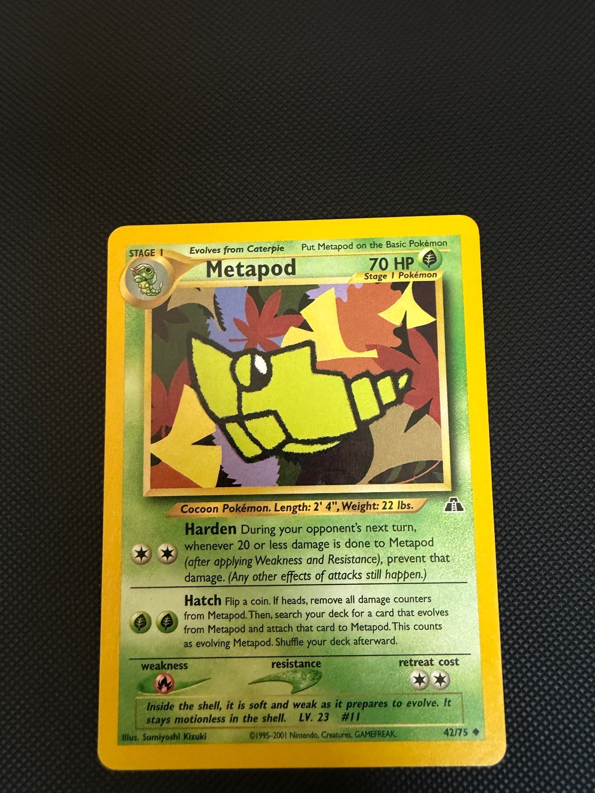 Metapod 42/75 Uncommon Neo Discovery Pokemon Unlimited Lightly Played