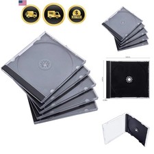 10.4 mm Standard Single Clear CD Jewel Case with Assembled Black Tray, 50 Pack