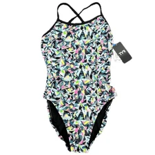 TYR Trinityfit Prismmbrk Multi Color Geometric Print One Piece Swimsuit Size Sm