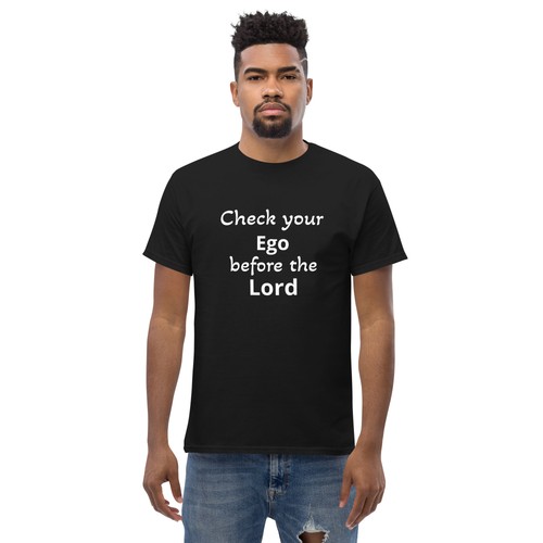 T-shirt classica unisex Check your ego before the lord - Foto 4 di 20