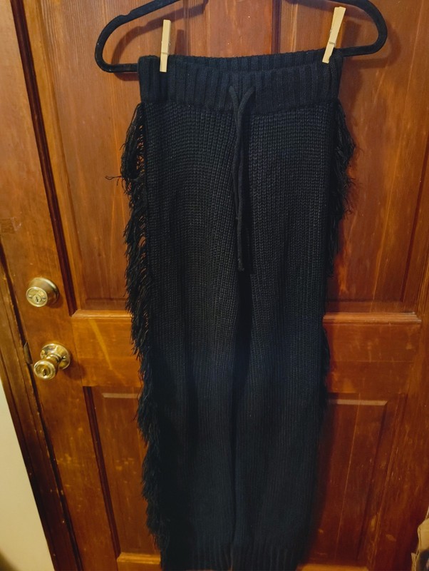 The Minka Collection Fringe Black knit Pants Size Medium