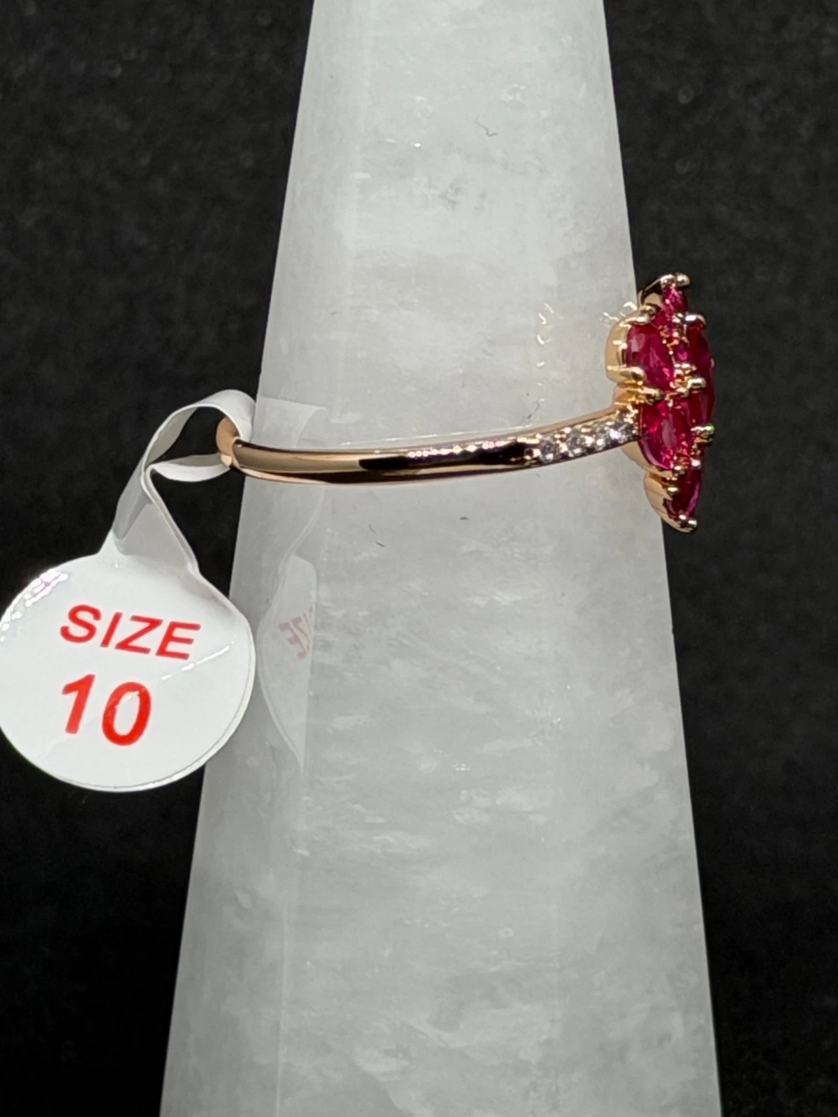 Bomb Party Ring Sz 10  "Sweetest Charm" Ruby on Rose Gold image 2