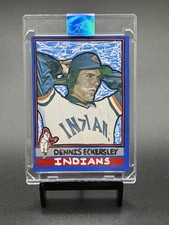 1976 TOPPS X ARTIST CARTER X ORIGINAL 1/1 ART CARD DENNIS ECKERSLEY RC INDIANS