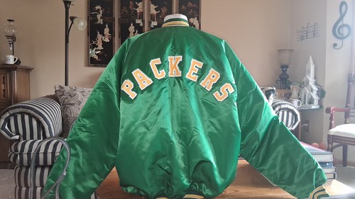 NUEVO SIN ETIQUETAS NUEVO 80 Chaqueta de satén Green Bay Packers línea tiza para hombre 2XLT 80’s🧀 - Imagen 20 de 24