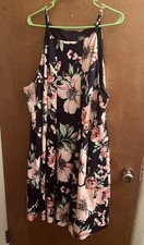 Vince Camuto Scuba Dress Floral Fit & Flare Cocktail Wedding Sleeveless Sz 22