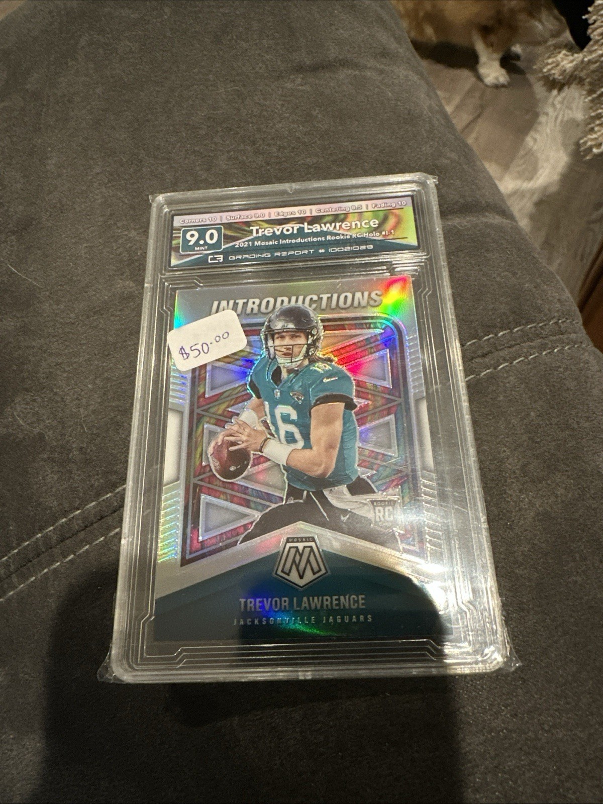 2021 Panini Mosaic - Introductions Trevor Lawrence #I-1 Silver Holo C3Grading 9