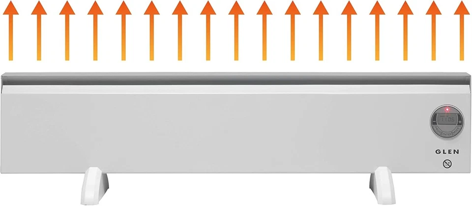 Glen 2150Tie7 Electric Convector Heater, Steel, 500 W, White(Pack Pack of 1  - Image 2 of 4