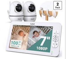 Baby Monitor with Camera - No WiFi Split Screen for Twins 7" Baby Monitor with C