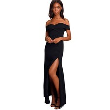 NWOT Lulu’s Song of Love Black Off-the-Shoulder Maxi Dress Medium