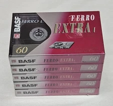 BASF Ferro Extra I 60 Blank Cassette Tapes 5 Pack Sealed