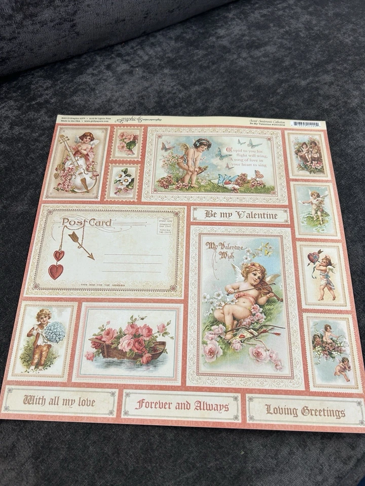 Almohadilla de papel gráfica 45 Sweet Sentiment etiquetas y bolsillos de aglomerado y 2 hojas xtr Foto 4 de 4