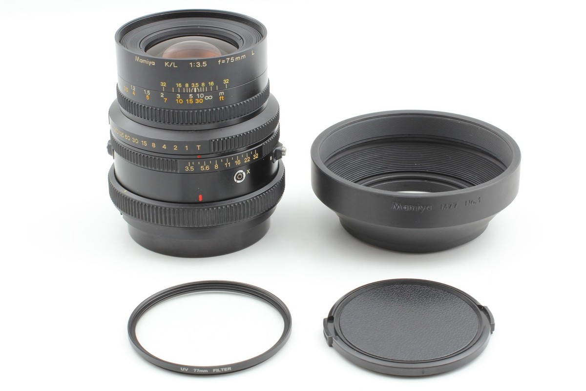 マミヤ Mamiya K/L 75mm F3.5 L MINT w/ Hood] Mamiya K/L KL 75mm f3.5 L Lens For RB67 S SD From