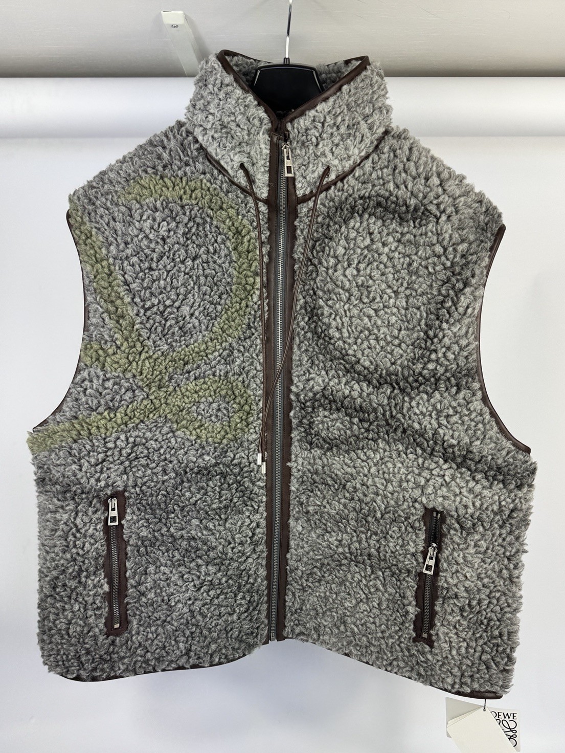 Loewe - Leather Trimmed Fleece Vest Gillet Size: XL