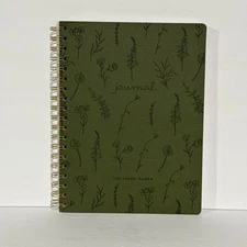 Fringe Studio Olive Stem Journal Notebook Faux Leather Spiral 192 lined pages