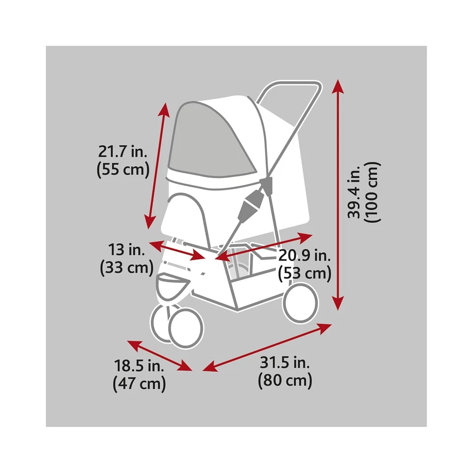 TRIXIE Buggy für Hunde, 47 × 100 × 80 CM, 4,6kg - leicht, schwarz, bis 11 kg - Bild 4 von 4
