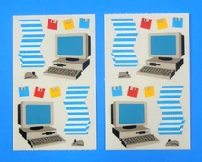 Vintage Mrs. Grossmans Desk Top  Computers Disc Mouse Sticker 2 Mod Sheets Set