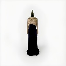 XCAPE Petite Embellished Illusion-Bodice Ruched Gown Size 8P