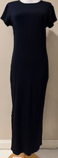 TAHARI Womens Dark Navy Ribbed Long Dress NWT $145 - Sz Medium
