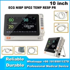 10" Portable Multi-parameter Patient Monitor - ECG NIBP SPO2 TEMP RESP PR