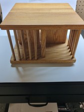 Vintage Cornwall Rotating Wood CD Tower - Solid Wood CD Holder with Spinner Base