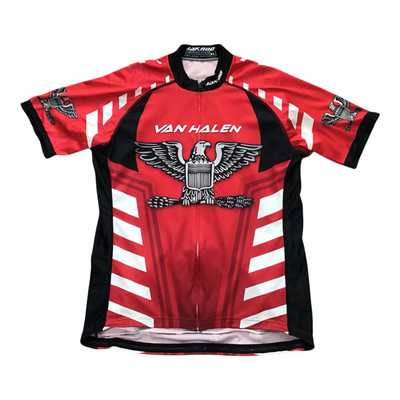 Jakroo Cycling Jersey Van Halen Full Zip Backside Zip Pocket