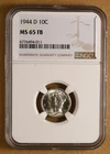 1944 D Mercury Dime NGC MS65FB