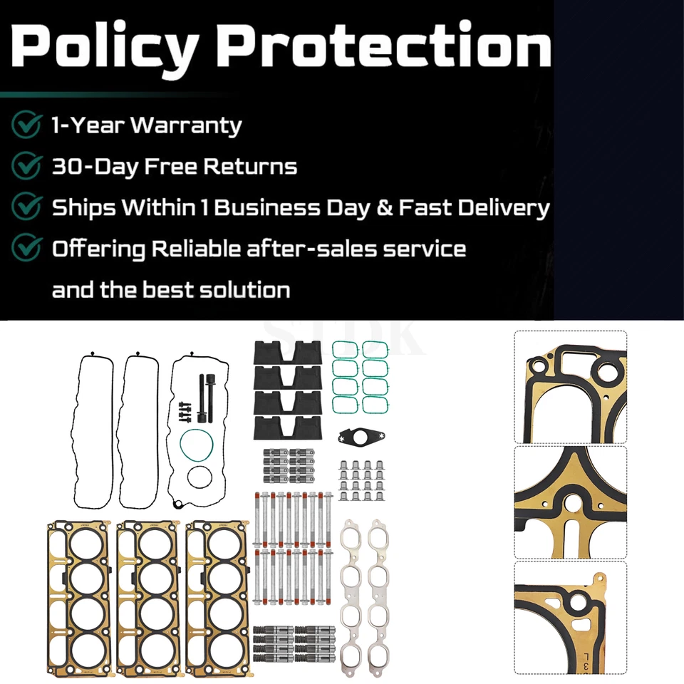 Juego de juntas de culata Kit de elevadores de pernos para Chevrolet Tahoe GMC Sierra Yukon 14-20 5,3 L Foto 2 de 4