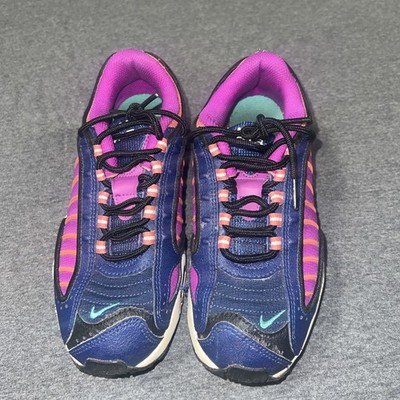 Nike Air Max Tailwind 4 Shoes Youth Size 4Y Navy Purple Teal Running CW7005-400