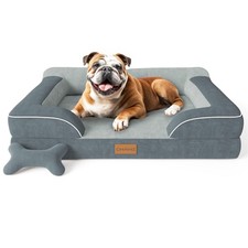 Dog Beds for Large Dogs, Orthopedic Dog Bed with Cooling Gel Memory Foam, Wat...