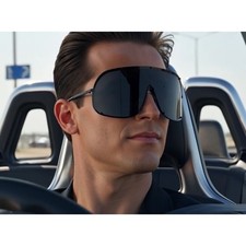 Shield Sunglasses Studded Oversized Fashion Visor Sun Glasses Women Men Lentes