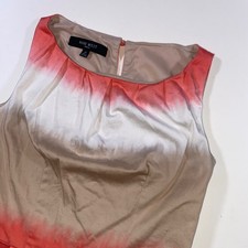 Nine West Womens Ombre Dip Dye Sheath Dress Coral Tan White Petite 2P B211