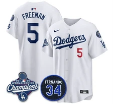 Freddie Freeman Dodgers World Series Championship jersey    Sm-3XL