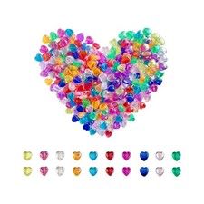 300 PCS Heart Beads, AB Acrylic Bead for Medium, Beads