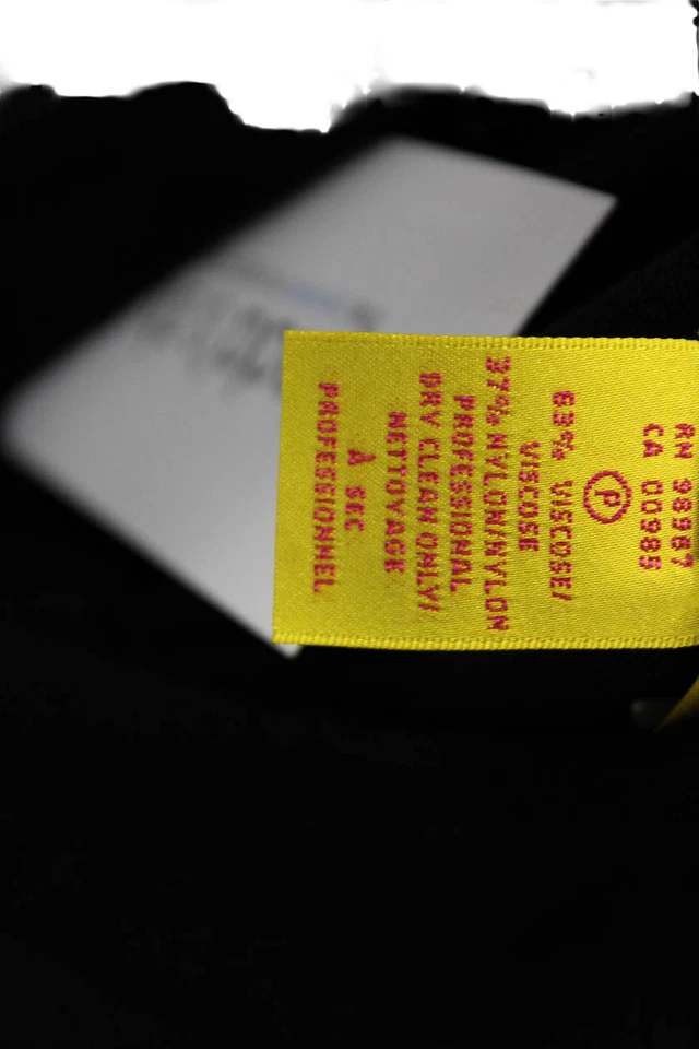 Vestido Catherine Malandrino para mujer tejido texturizado manga corta cuello redondo negro Si Foto 4 de 4