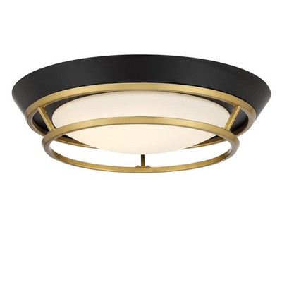 Kovacs P5372-L Beam Me Up 14''W LED Flush Mount Ceiling Fixture - Coal / Satin