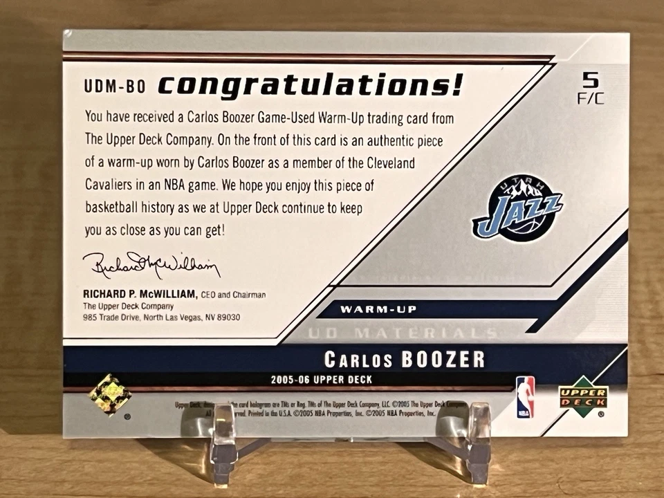 2005-06 Upper Deck UD Materials Carlos Boozer #UDM-BO Duke/Utah Jazz - Image 2 of 2